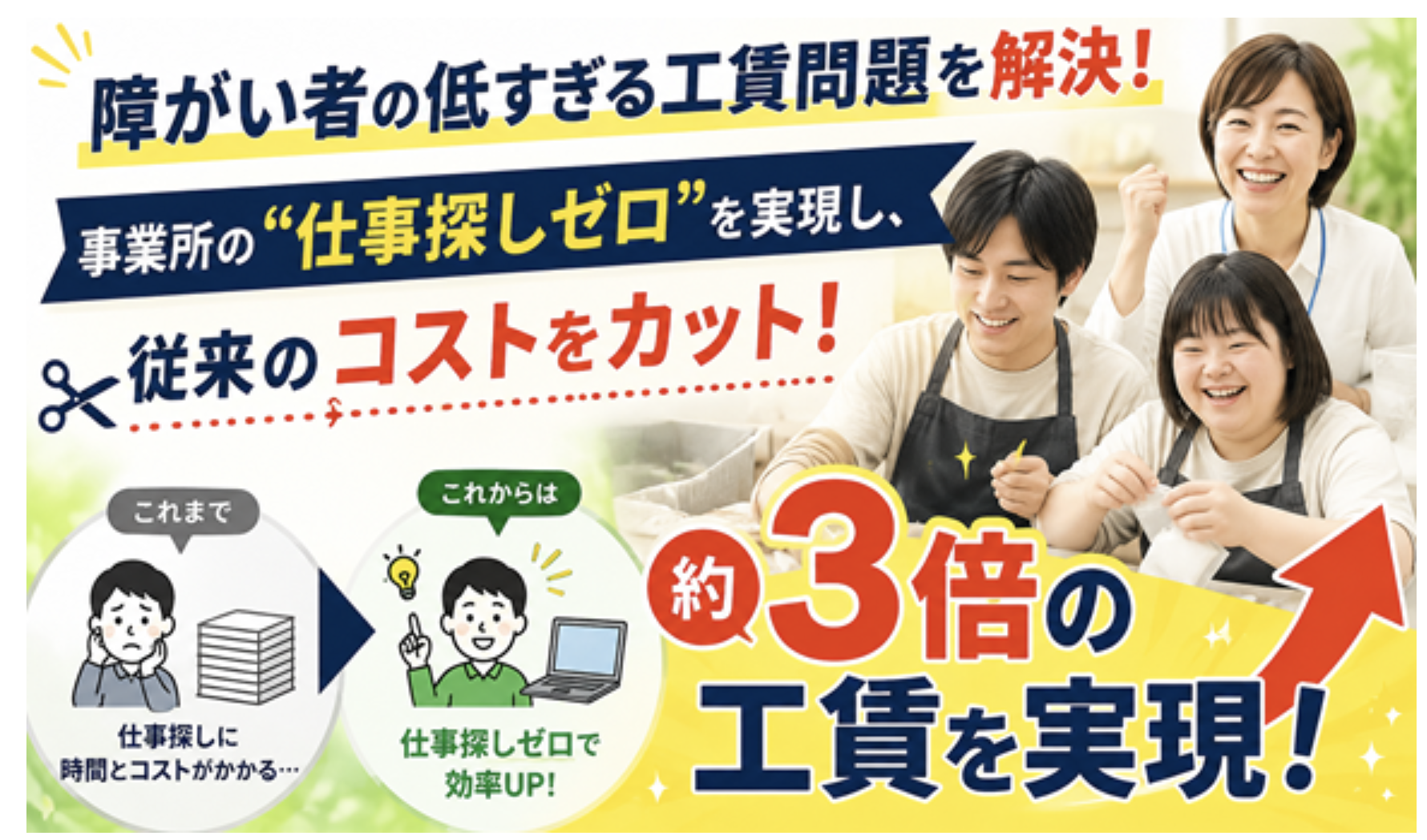 障がい者の低すぎる工賃問題を解決！ 事業所の”仕事探しゼロ”を実現し、従来のコストをカット！ 約３倍の工賃を実現した 株式会社勇者 秋野直哉 ※秋野氏へのインタビュー・密着取材、事業所への密着取材も応相談で可能です